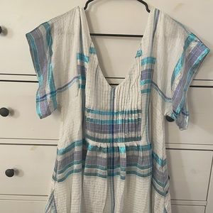 Metallic blue mini dress